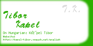 tibor kapel business card